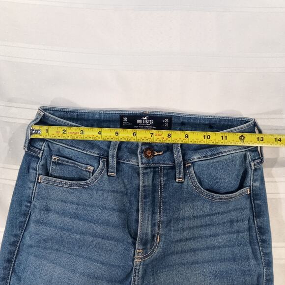 Hollister High-Rise Super Skinny Jeans Women 3R W26 L28 Medium Blue Soft Stretch - Picture 4 of 8